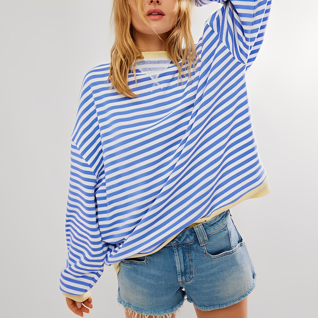 Pénélope - Sweter oversize w paski dla kobiet
