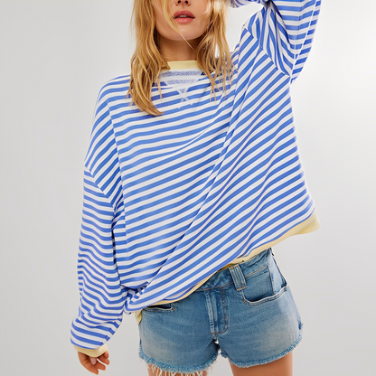 Pénélope - Sweter oversize w paski dla kobiet