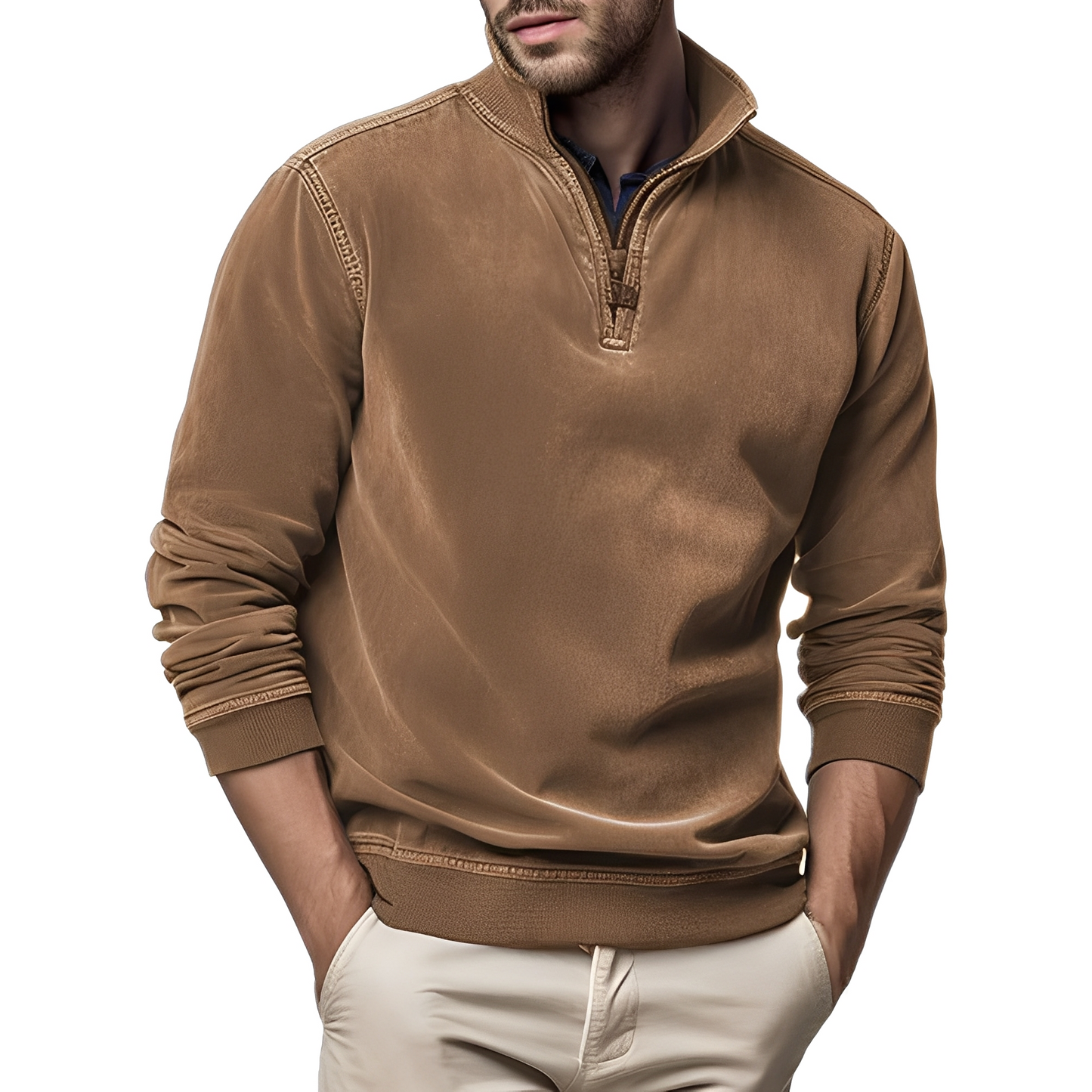 Dunstan - Stylowy sweter z pranego polaru dla mężczyzn