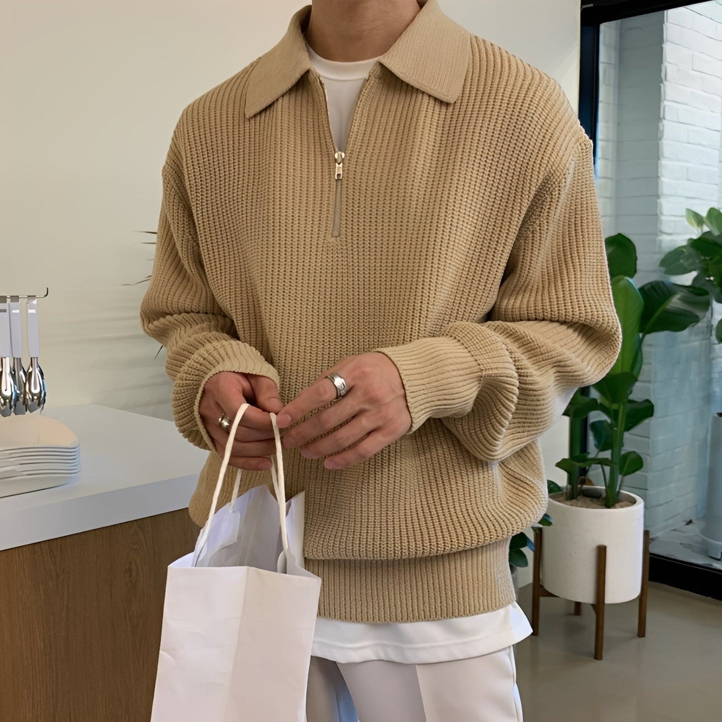 Archie - Luźny oversize swetrowy pulower dla mężczyzn