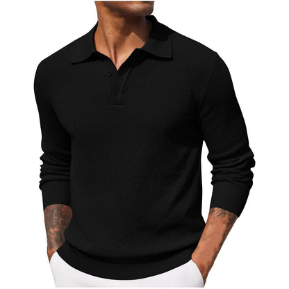 Jerrod - Elegancka koszulka polo z długim rękawem dla mężczyzn