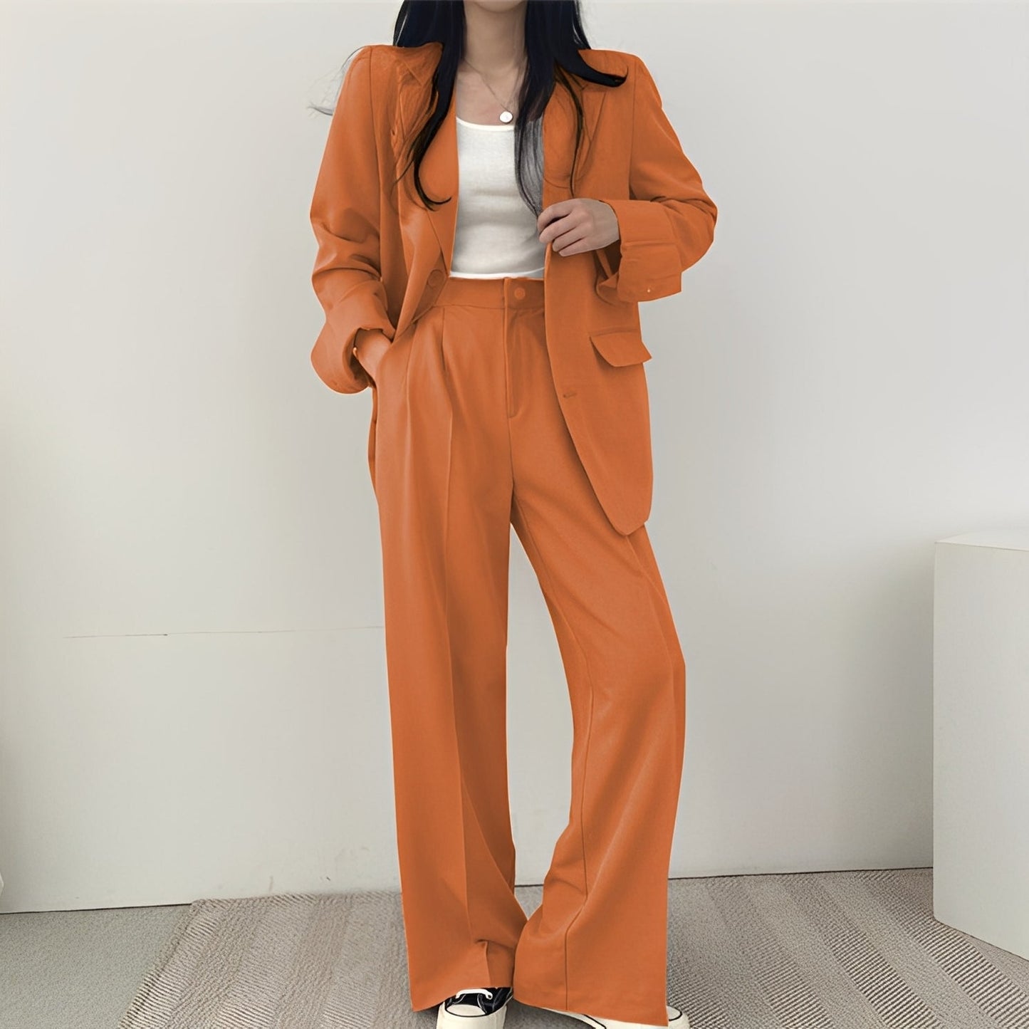 Meghan - Stylowy dwuczęściowy zestaw z tweedu dla kobiet