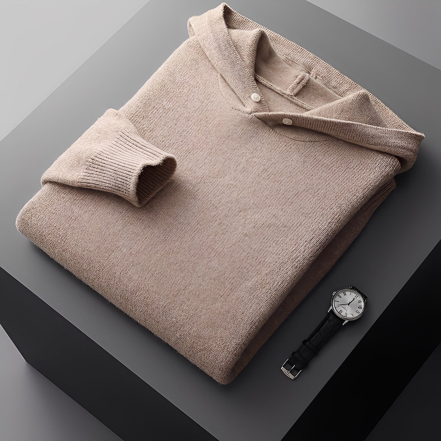Darius - Stylowy, ciepły dzianinowy hoodie dla mężczyzn