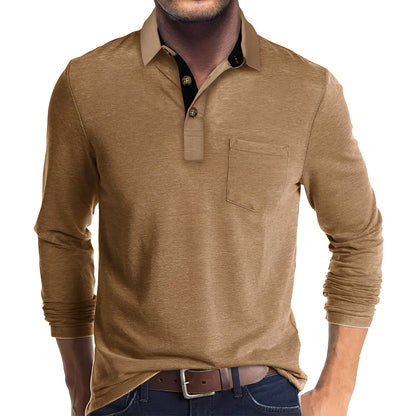 Marty - Swobodne polo z długim rękawem dla mężczyzn