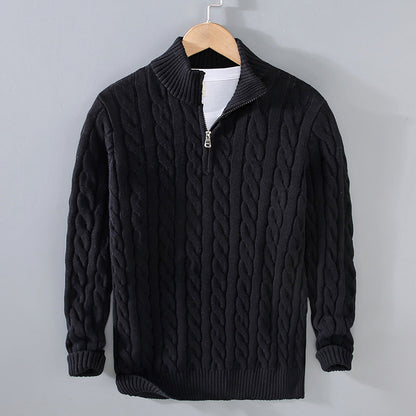 Cayden - Stylowy sweter z połowym zamkiem dla mężczyzn