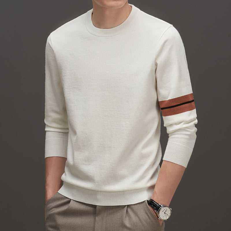 Callum - Stylowy pasiasty sweter z okrągłym dekoltem dla mężczyzn