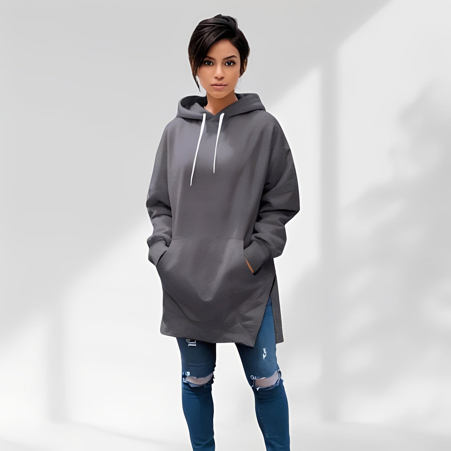 Amarante - Damska kurtka oversize z kapturem