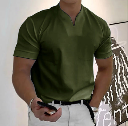 Jason - Męska biznesowa koszulka fitness z krótkimi rękawami