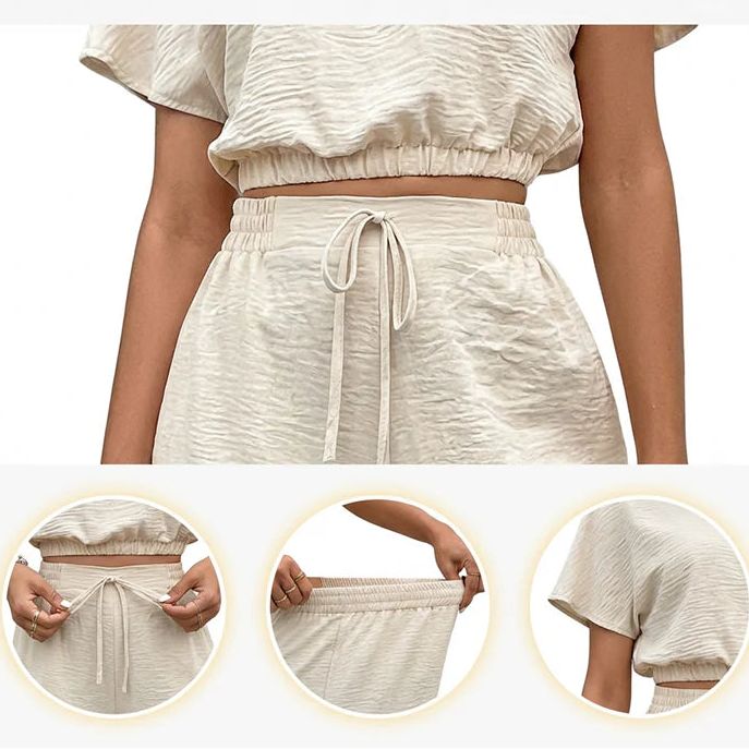 Codzienny zestaw luźny crop top i długie spodnie