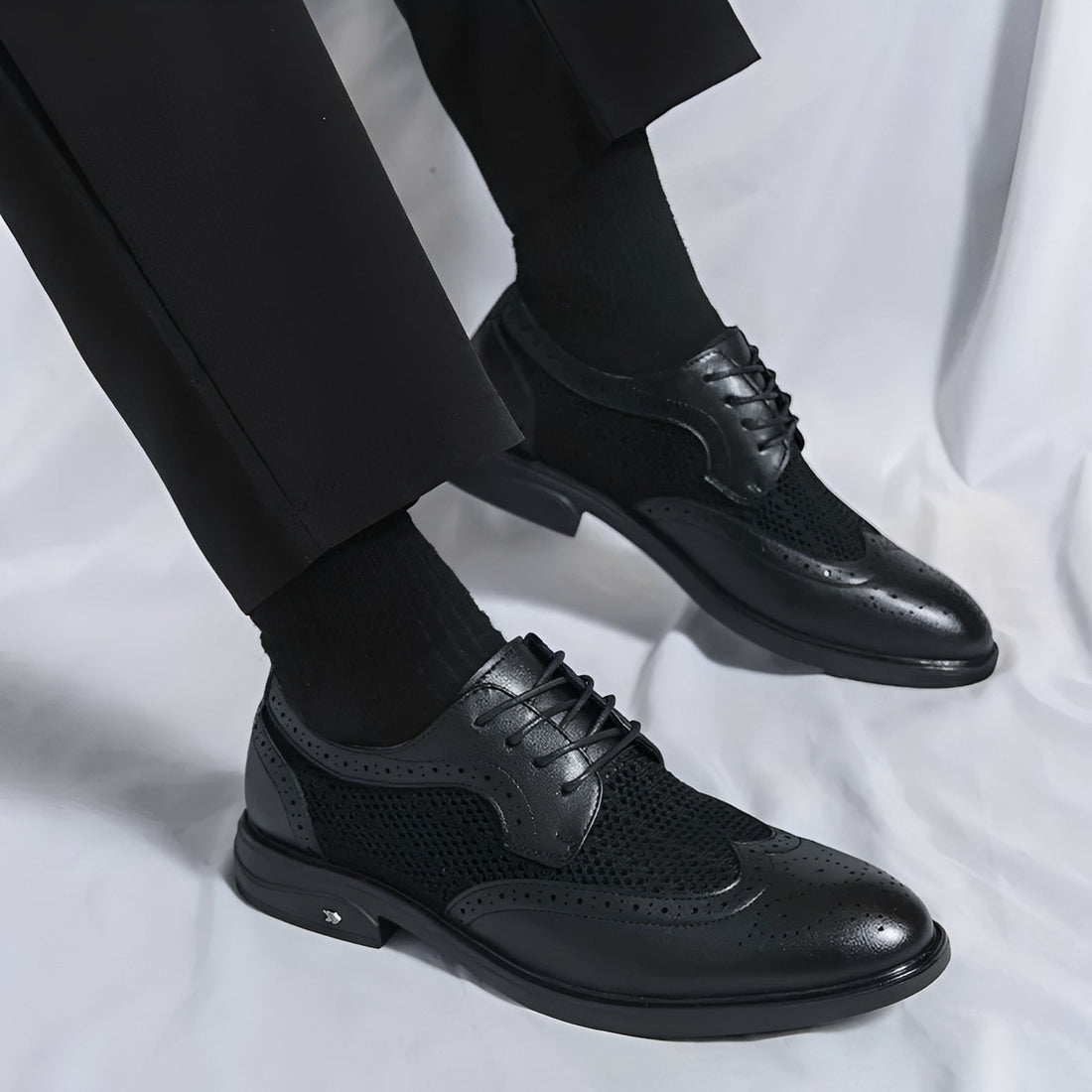 Lawrence - Eleganckie formalne skórzane buty Oxford dla mężczyzn