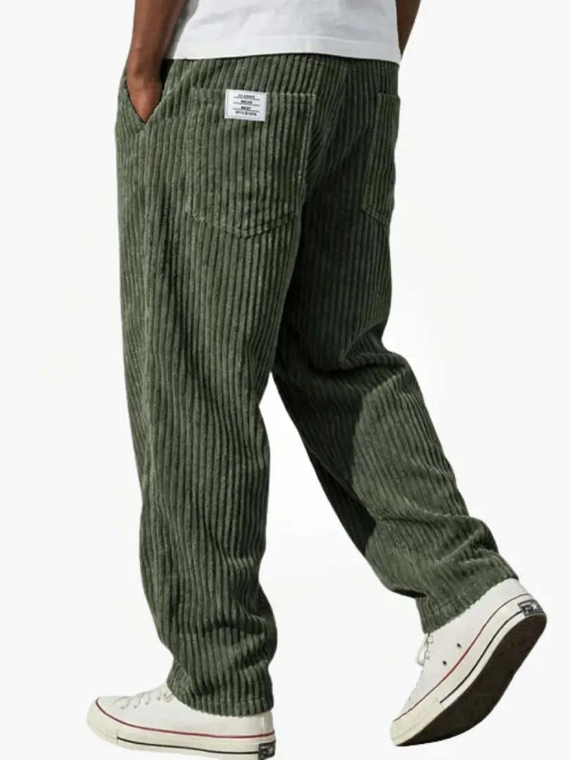 Damskie spodnie z wysokim stanem z sztruksu