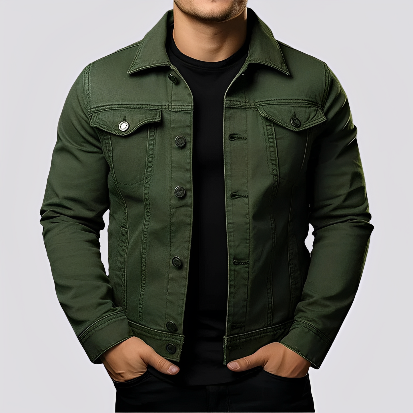 Maxwell - Retro-kurtka jeansowa dla mężczyzn z grubego denimu