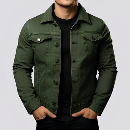 Maxwell - Retro-kurtka jeansowa dla mężczyzn z grubego denimu