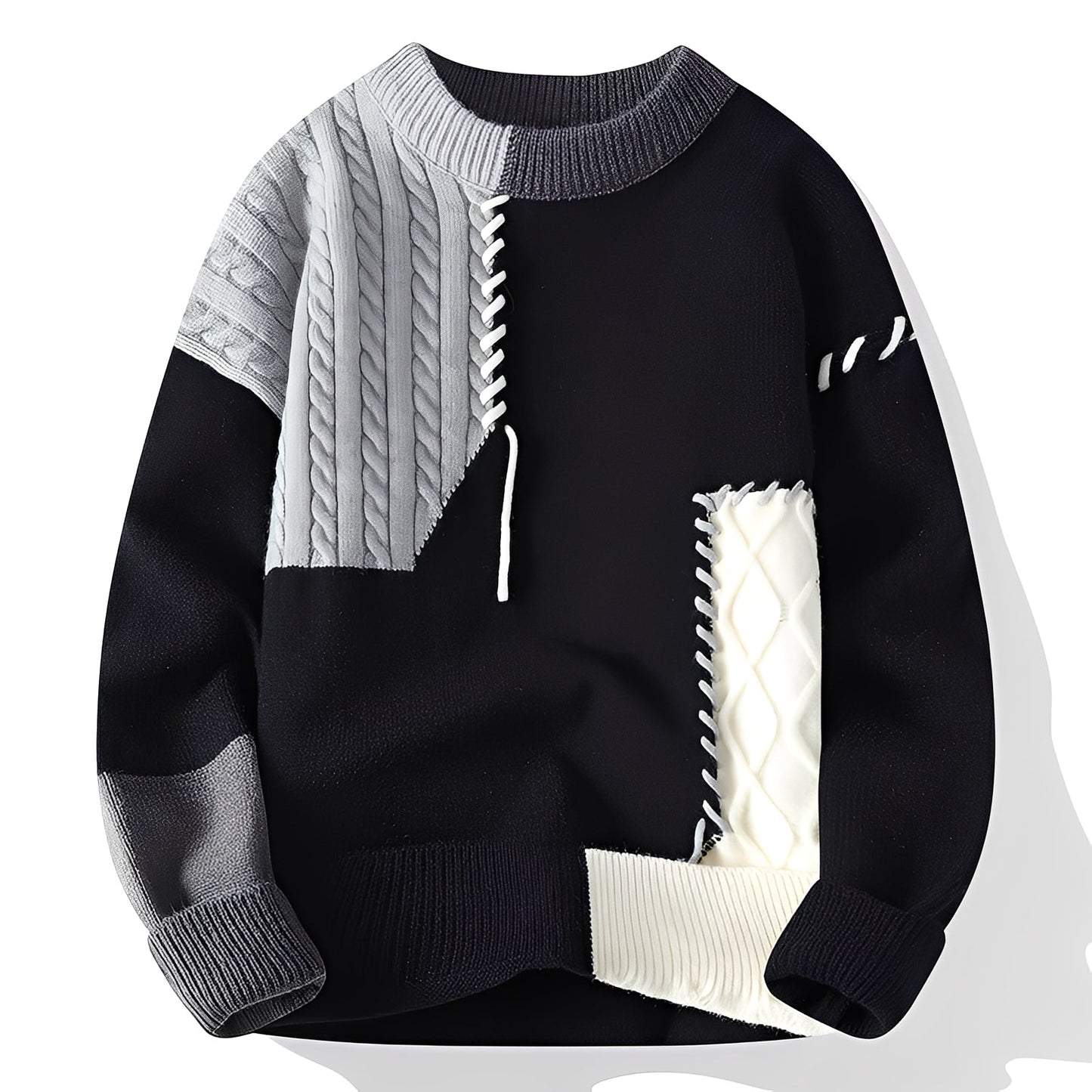 Curtis - Stylowy polarowy sweter z kolorowym blokiem dla mężczyzn