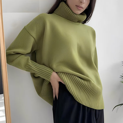 Lucinde - Zimowe swetry z golfem oversize dla kobiet