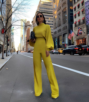 Rebeccah - Stylowy damski kombinezon z długimi rękawami