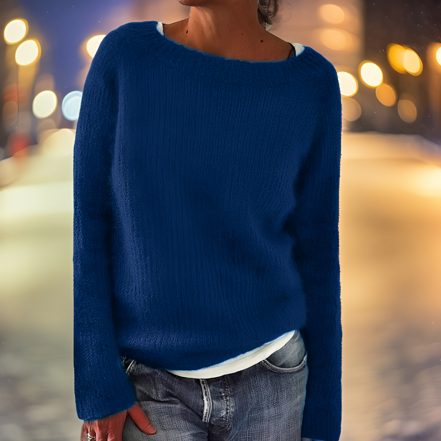 Abeeha - Sweter oversize w kolorze jodły dla kobiet