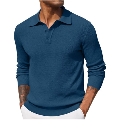 Jerrod - Elegancka koszulka polo z długim rękawem dla mężczyzn