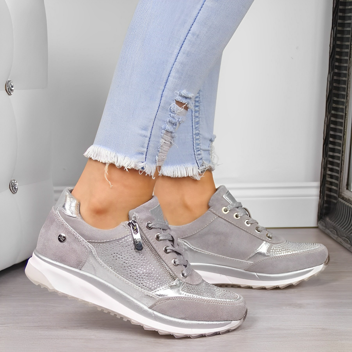 Pro Buty - Sneakersy z zamkiem