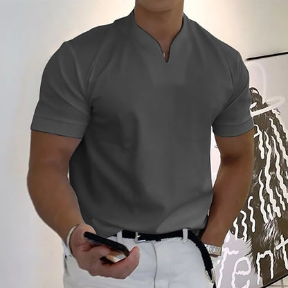 Jason - Męska biznesowa koszulka fitness z krótkimi rękawami