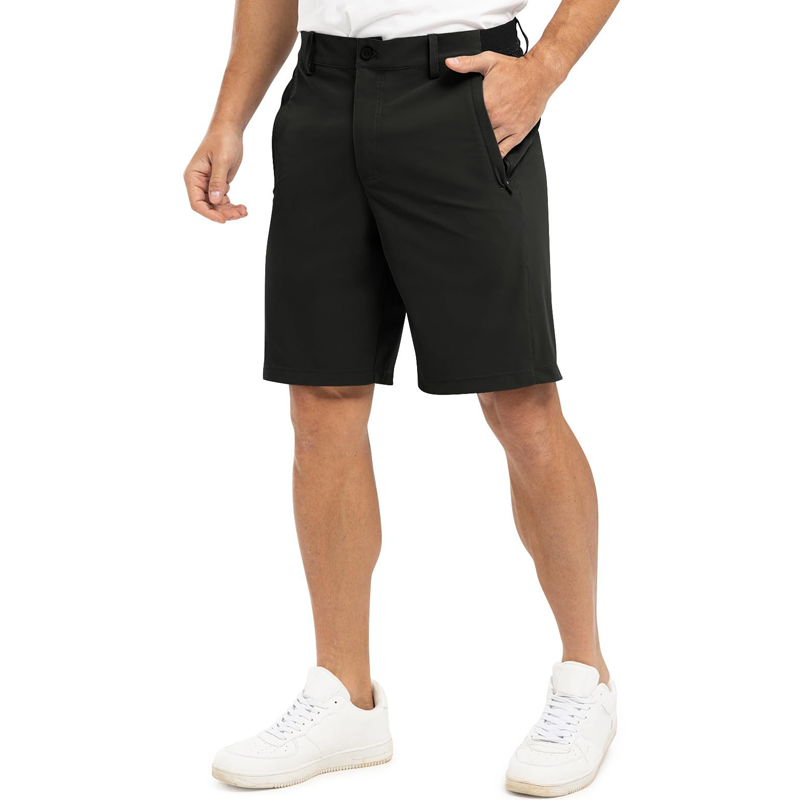 Męskie szorty golfowe stretch oddychające, widok z przodu