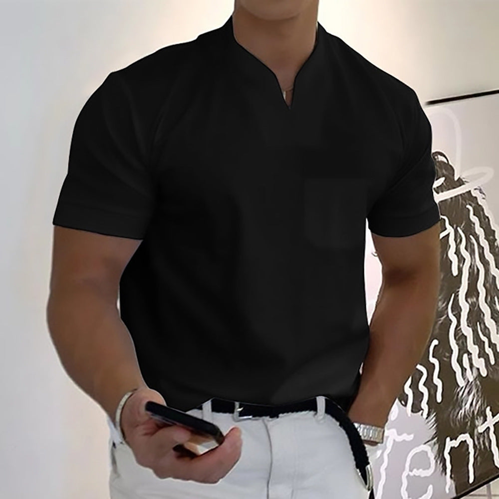 Jason - Męska biznesowa koszulka fitness z krótkimi rękawami