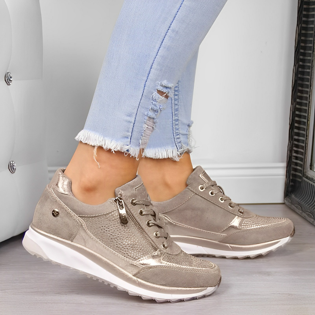 Pro Buty - Sneakersy z zamkiem