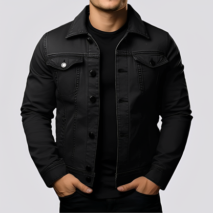 Maxwell - Retro-kurtka jeansowa dla mężczyzn z grubego denimu