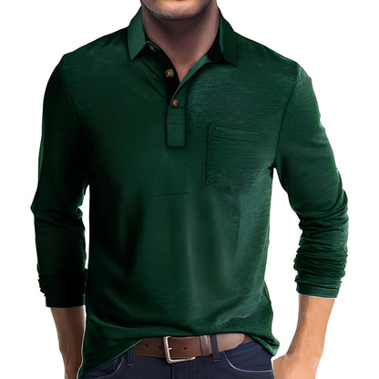 Marty - Swobodne polo z długim rękawem dla mężczyzn