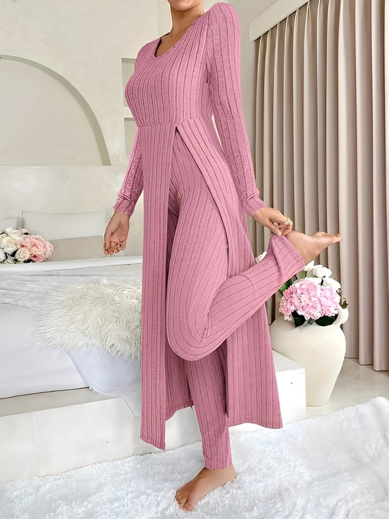 Lisabet - Stylowy zestaw z miękkimi prążkami dla kobiet