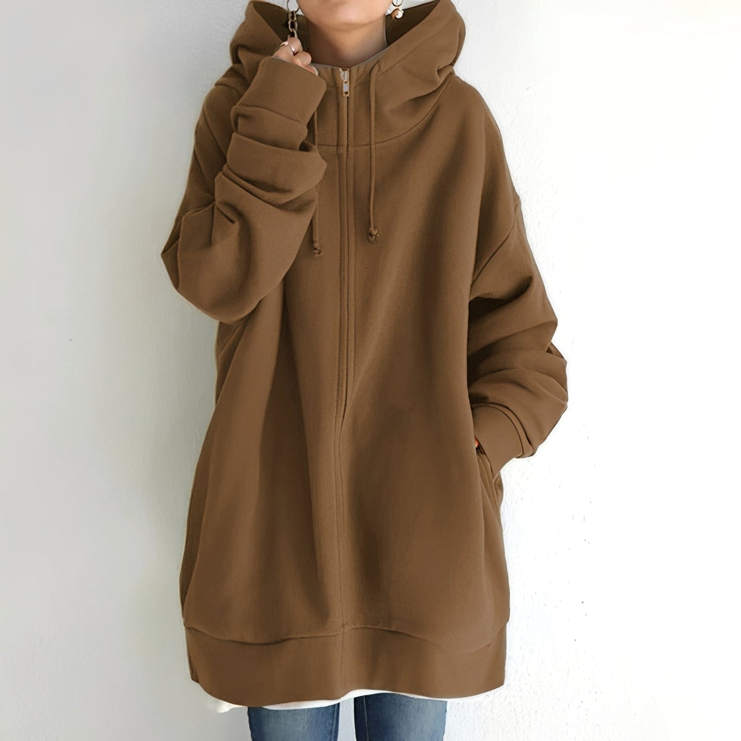 Eleanor - Stylowy oversize-hoodie z aksamitu dla kobiet