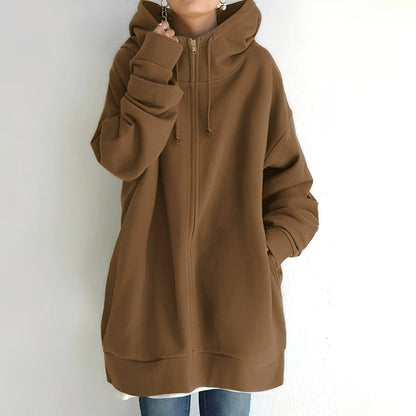 Eleanor - Stylowy oversize-hoodie z aksamitu dla kobiet