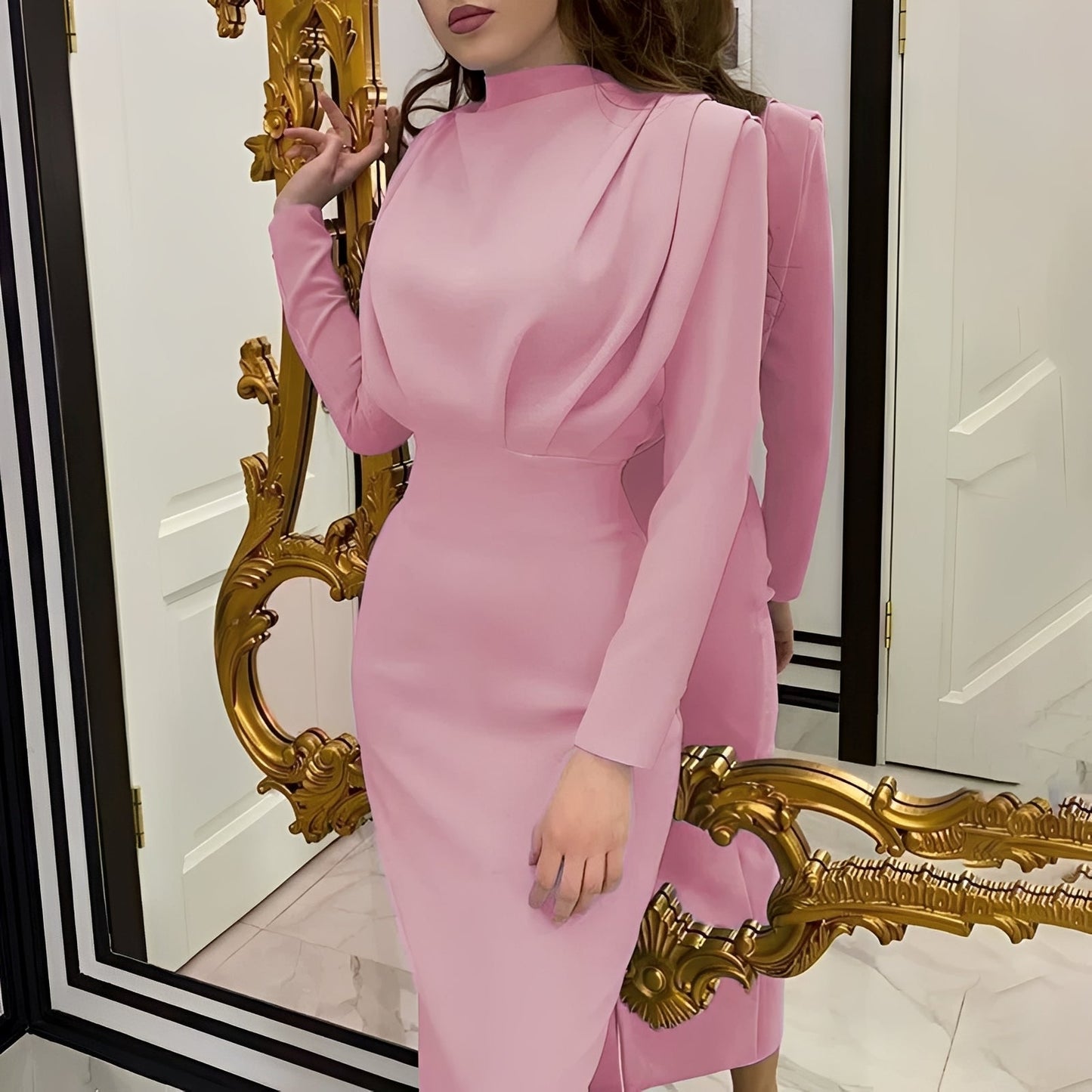 Jamie - Elegancka sukienka z długim rękawem dla kobiet