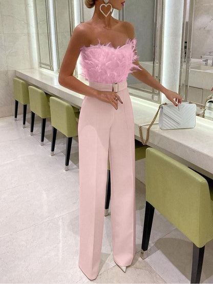 Frola - Elegancki kombinezon z topem bandeau