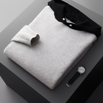 Darius - Stylowy, ciepły dzianinowy hoodie dla mężczyzn