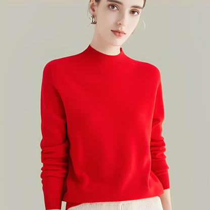 Martine - Swetry z wełny slim fit z wysokim kołnierzem dla kobiet