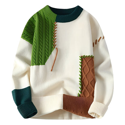 Curtis - Stylowy polarowy sweter z kolorowym blokiem dla mężczyzn