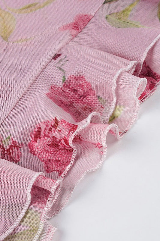 Damski top halter w kwiaty, stylizacja na lato i wieczór