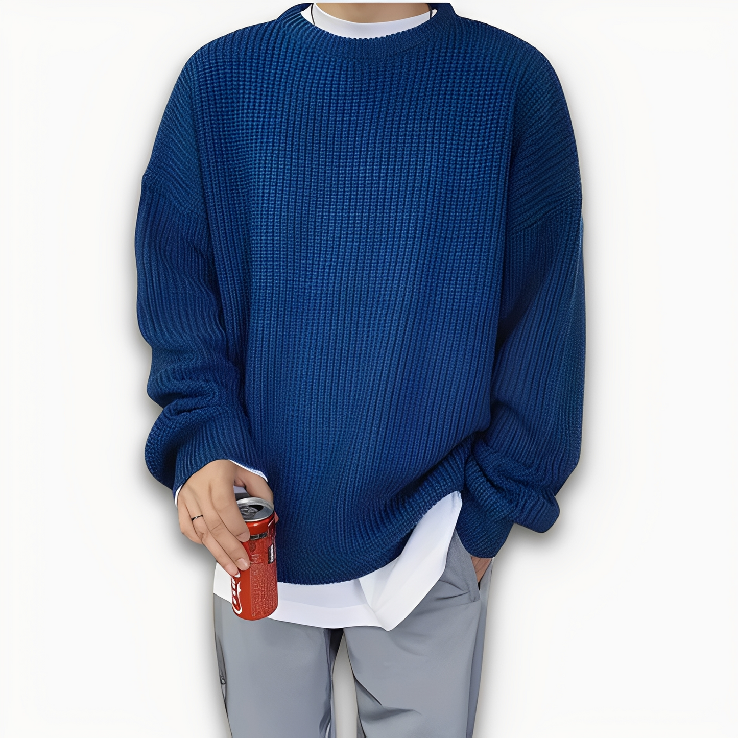 Abdias - Sweter oversize z dzianiny dla mężczyzn