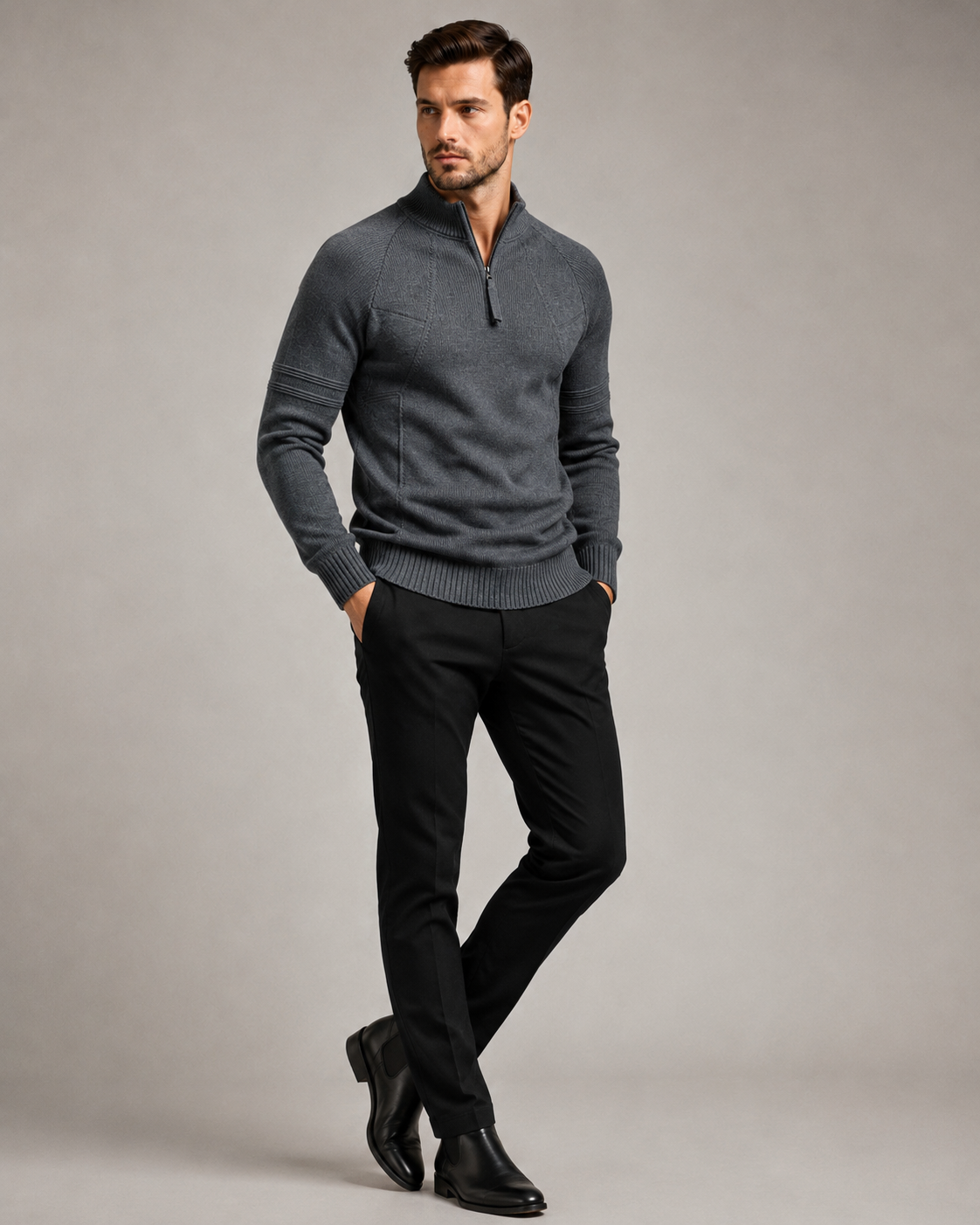 Damski sweter dzianinowy w codziennej stylizacji
