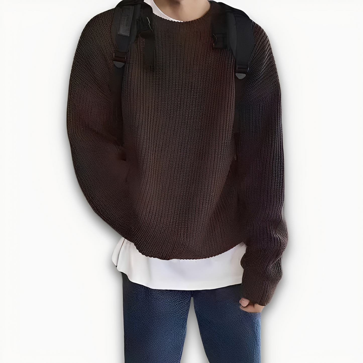 Abdias - Sweter oversize z dzianiny dla mężczyzn