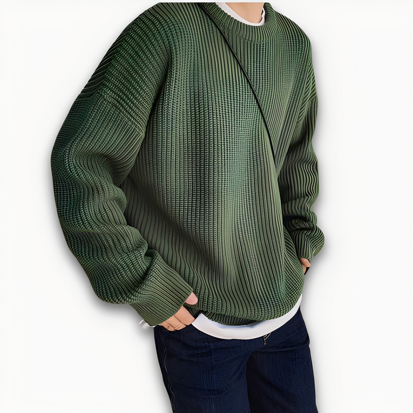Abdias - Sweter oversize z dzianiny dla mężczyzn