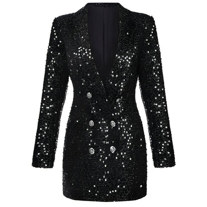 Célina - Sukienka blazer błyszcząca modna dla kobiet
