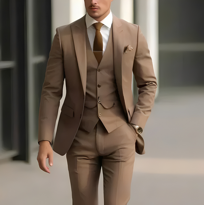 Abenner - Zestaw formalny trzyczęściowy slim fit dla mężczyzn