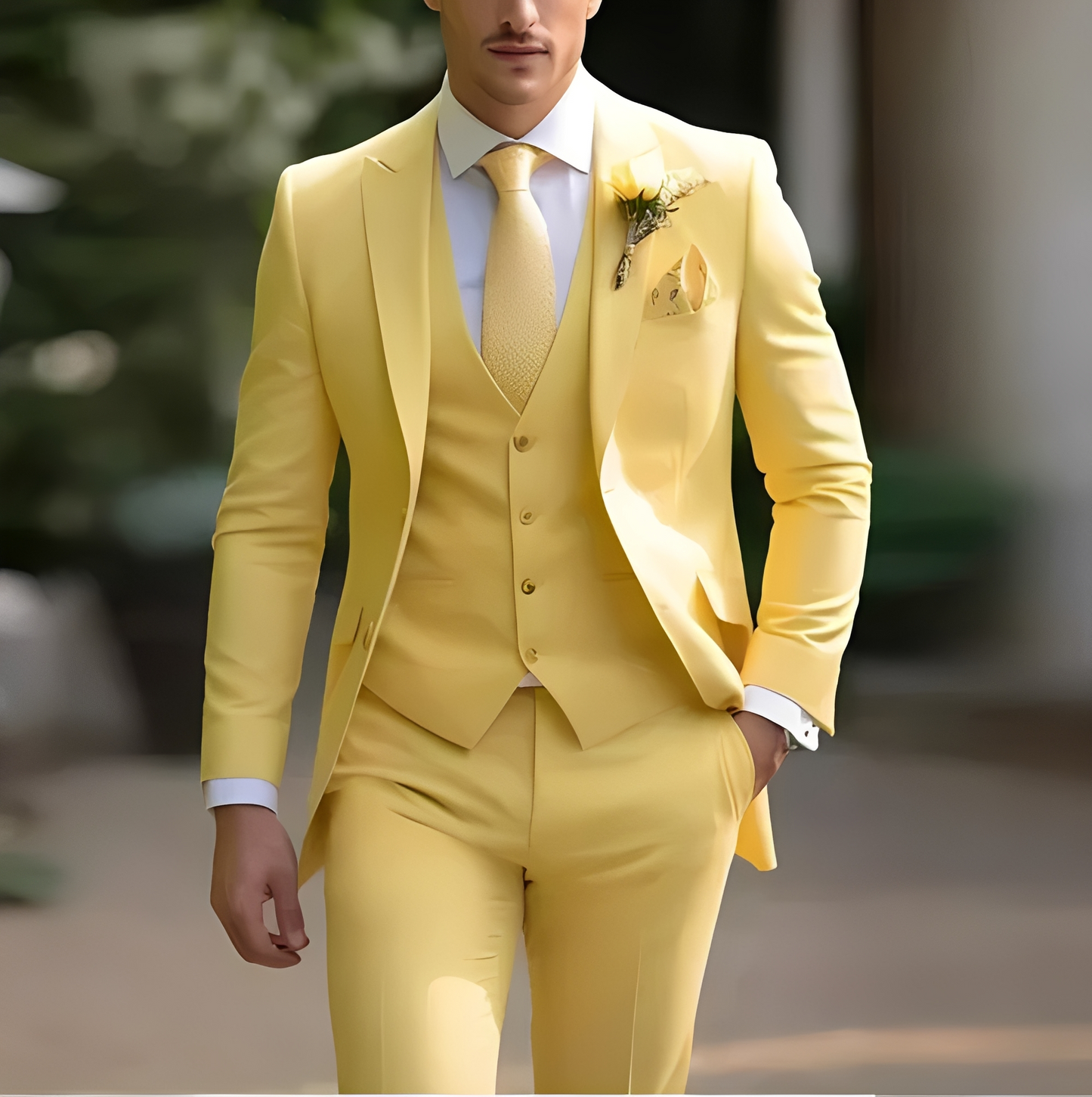 Abenner - Zestaw formalny trzyczęściowy slim fit dla mężczyzn