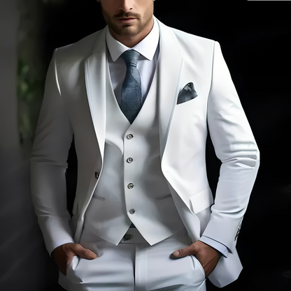 Abenner - Zestaw formalny trzyczęściowy slim fit dla mężczyzn