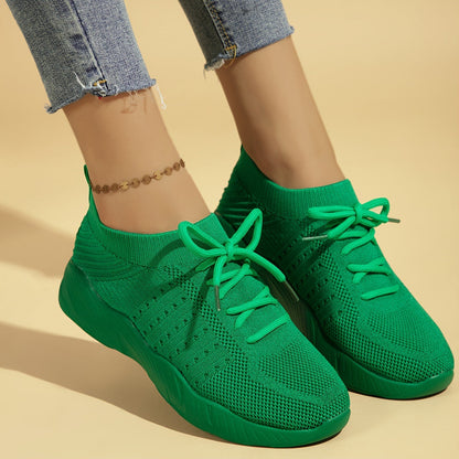 Damski sneaker wsuwany z elastyczną dzianinową cholewką
