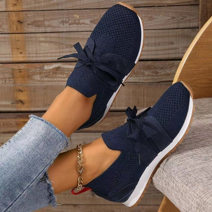 Sneakersy damskie z elastyczną cholewką dzianinową