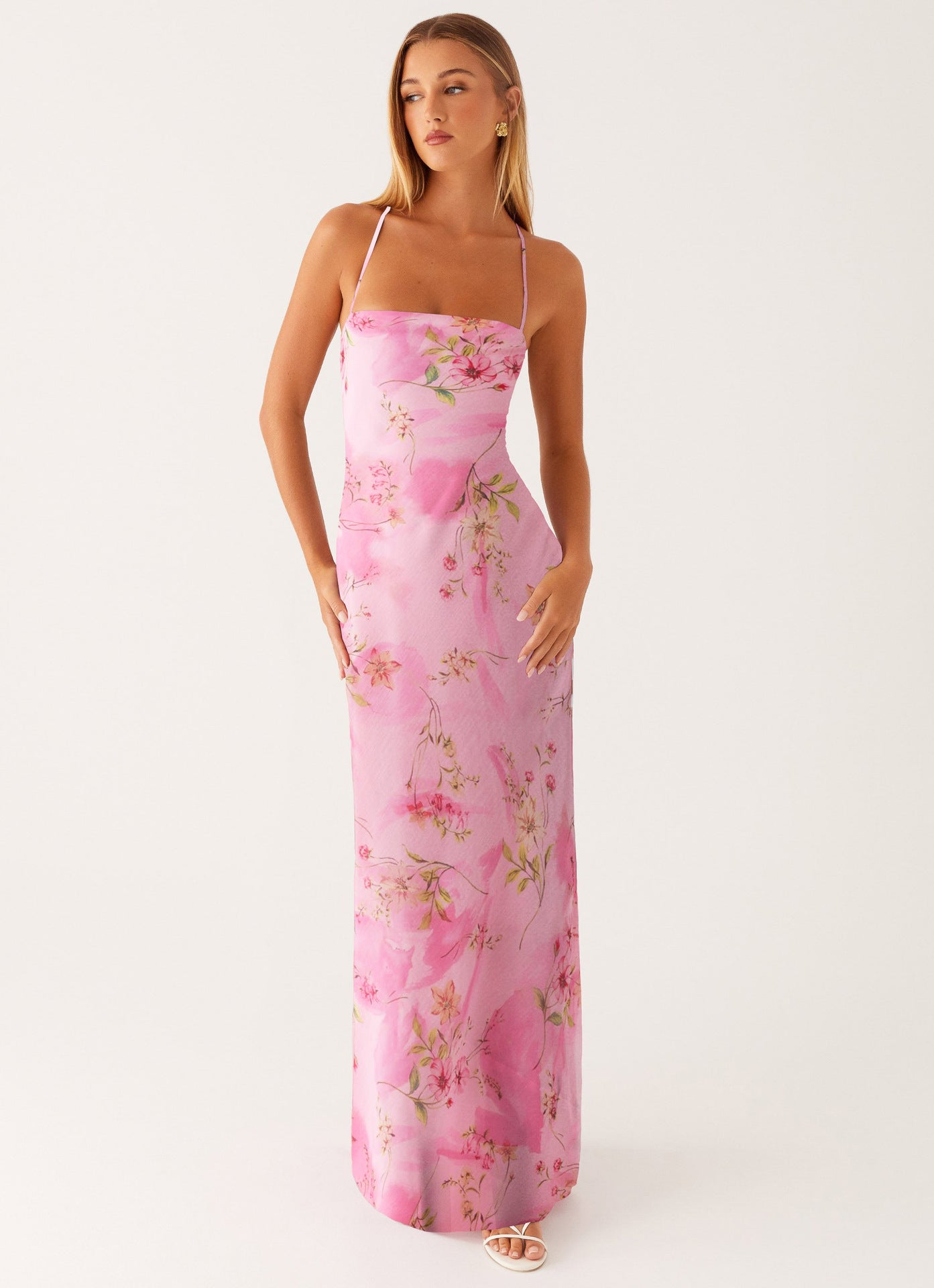 Letnia sukienka maxi damska w kwiaty, bez rękawów, boho