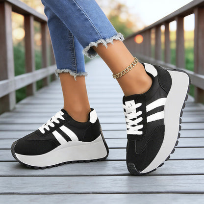 Damskie sneakersy na platformie z wzmocnionym noskiem – widok z boku